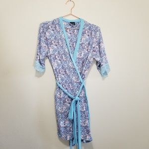 Rampage intimates wrap cover up robe with tie (e)